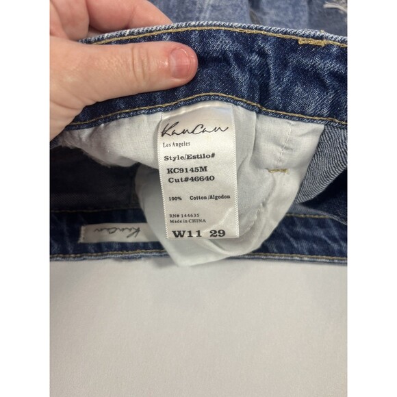 KanCan Distressed High Waisted Denim Shorts Medium Blue Wash Size 29 - Picture 3 of 13